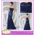 Best Selling Floor Length Scoop Neck Mermaid Midnight Blue Evening Dress (WD49)